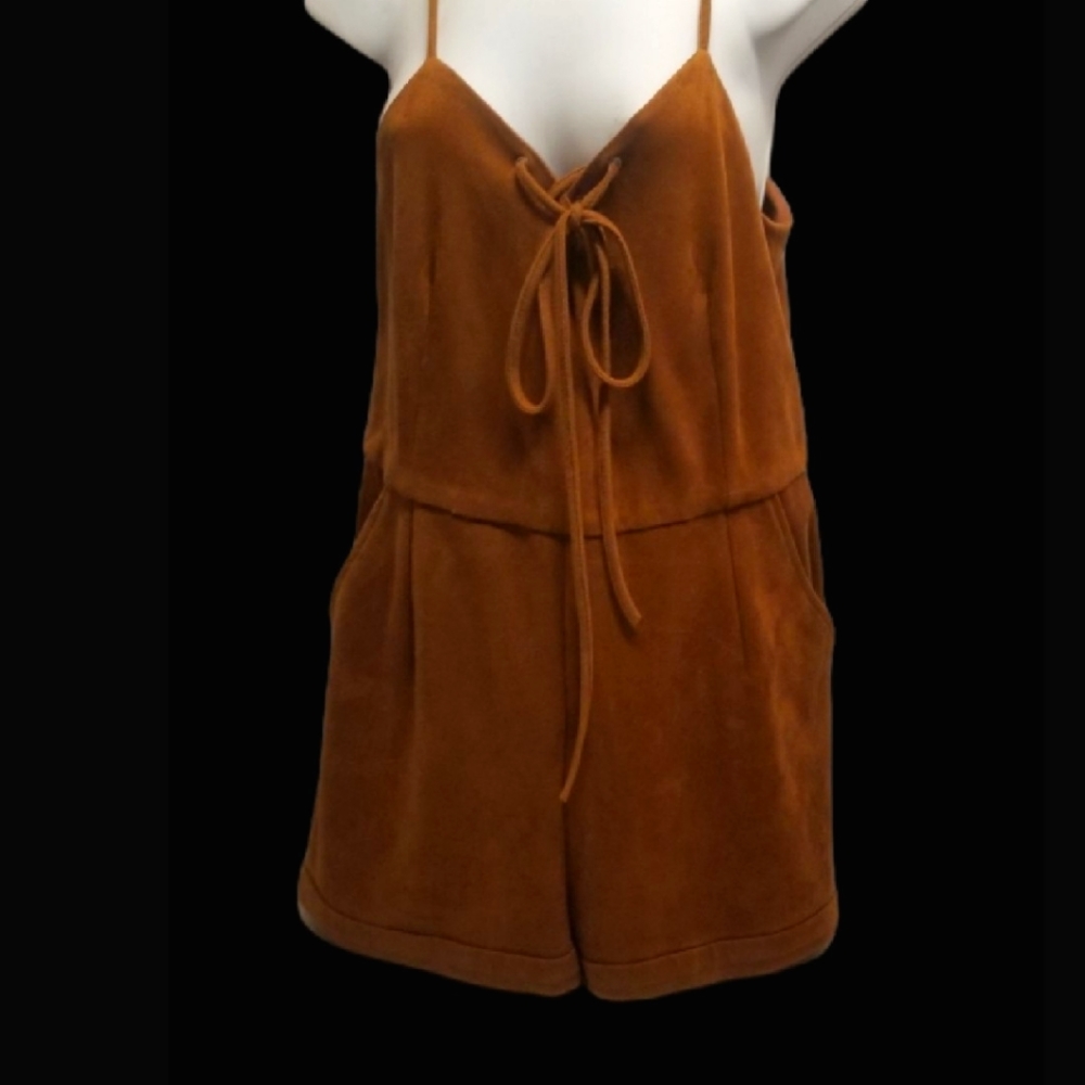 BOHO Dark Tan Faux Suede Short Jumper